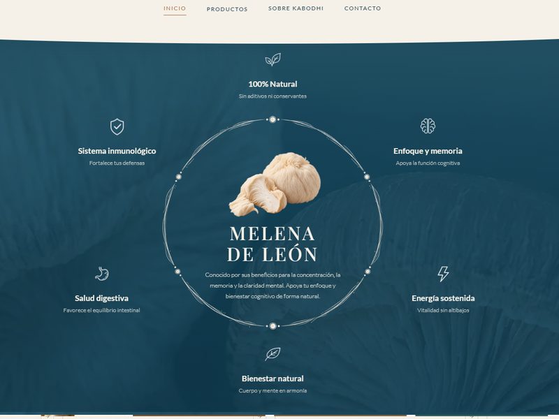 Sección de beneficios de la melena de león