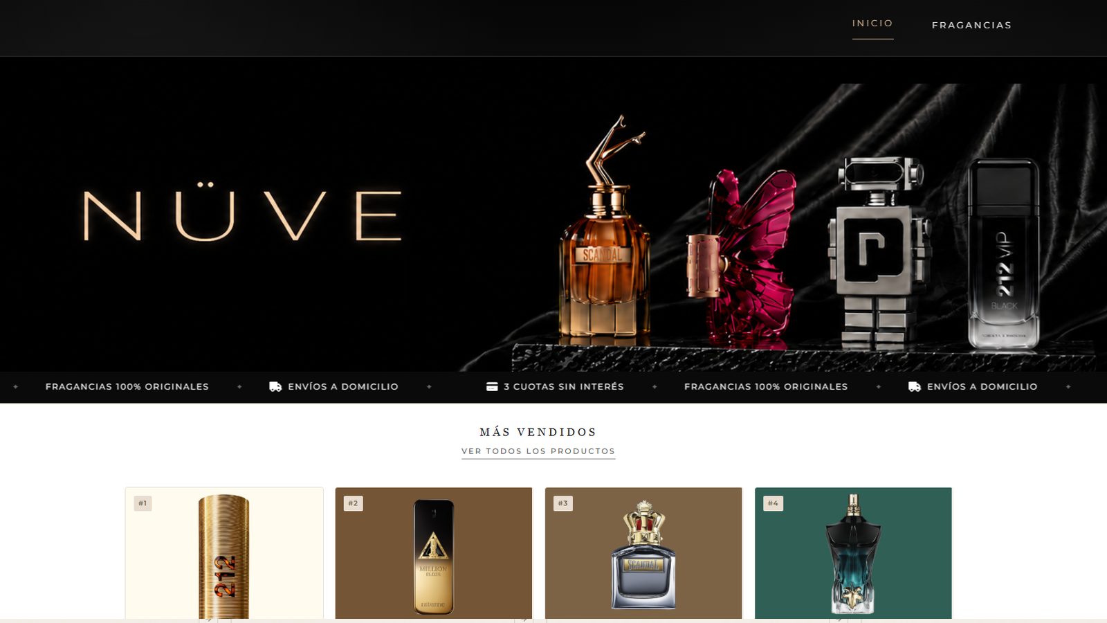Home del ecommerce NÜVE